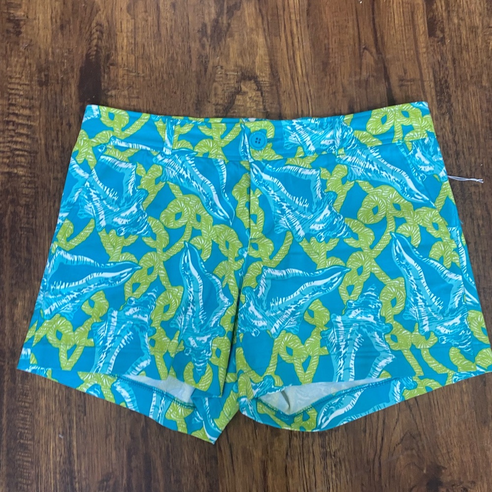 Tracy Negoshian Blue And Green Seashell shorts